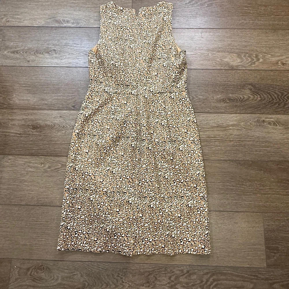 J. Crew Factory Basketweave Sheath Dress, Animal Print Women's Dress, Size 10 - Picture 12 of 14